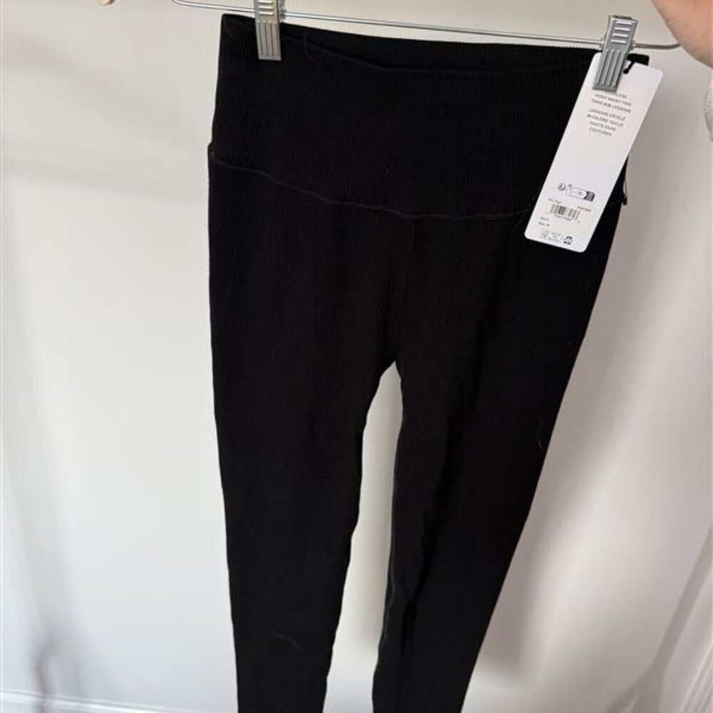 Black ALO seamless rib leggings, medium, NWT! - Picture 4 of 4